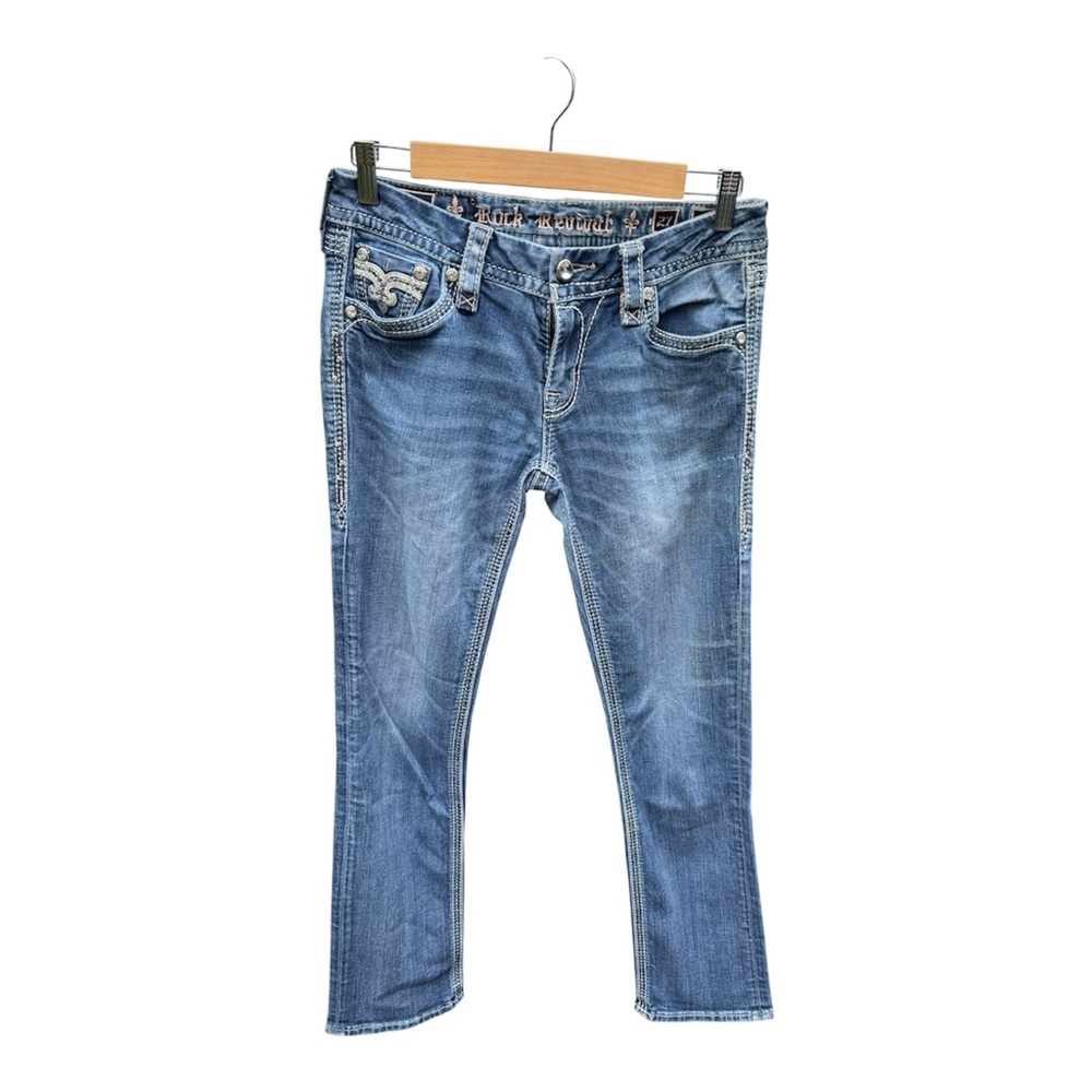 Rock Revival Women's Distressed Blue Skinny Jeans Size 27